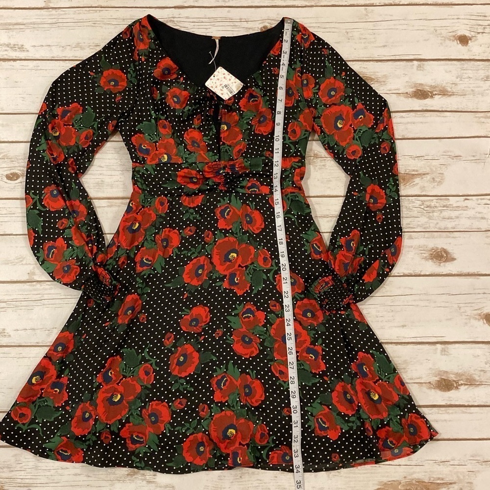 FREE PEOPLE MORNING LIGHT DRESS BLACK COMBO SIZE 8 - Picture 6 of 13
